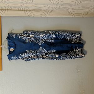 Anne Klein blue white flowers dress